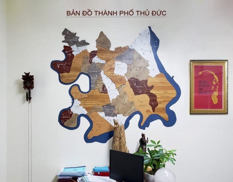 Bản Đồ Thành Phố Thủ Đức Bằng Gỗ 3D - Mix 6 màu - Flower photo review