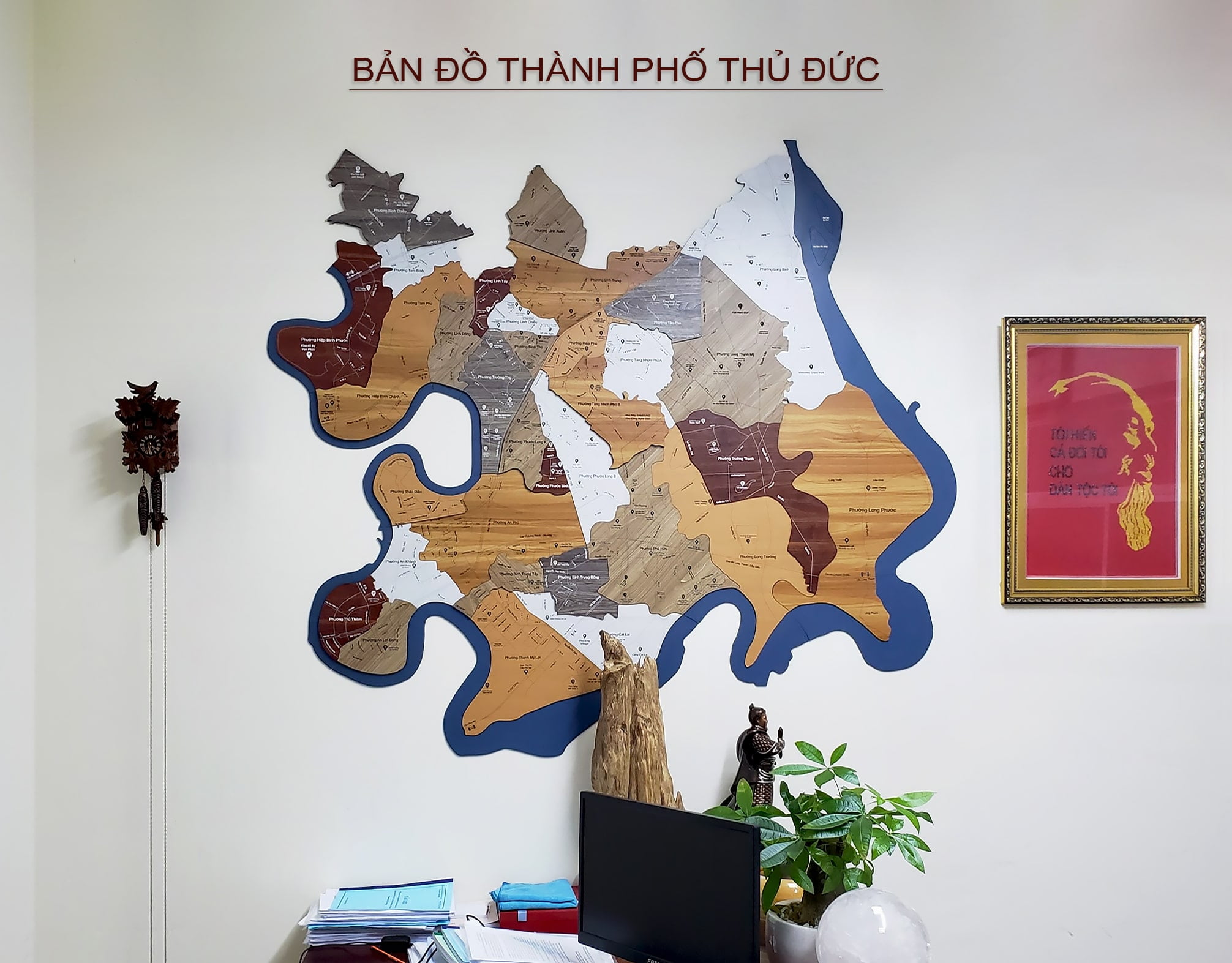 Bản đồ gỗ trang trí Thành Phố Thủ Đức 4