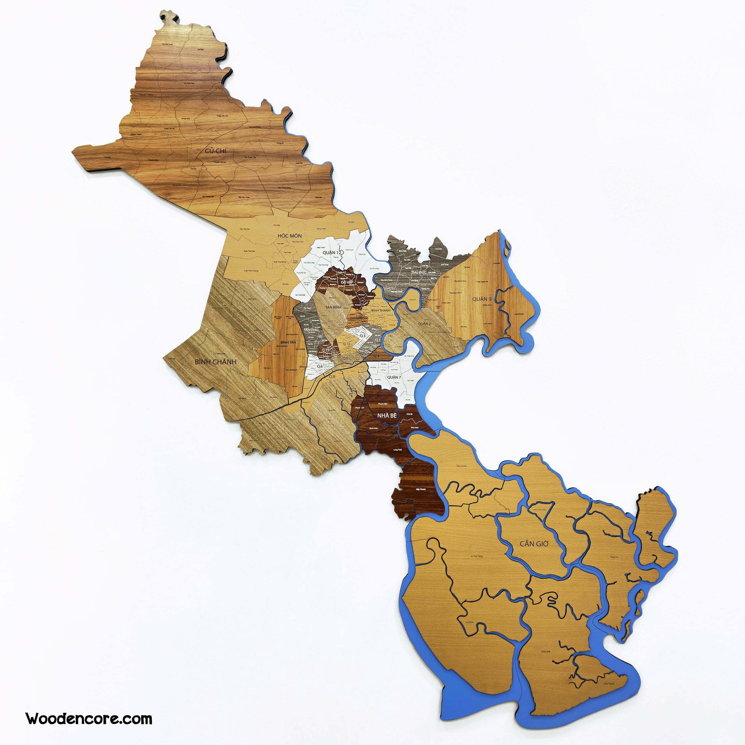 Bản đồ gỗ thành phố Hồ Chí Minh ban do go thanh pho ho chi minh