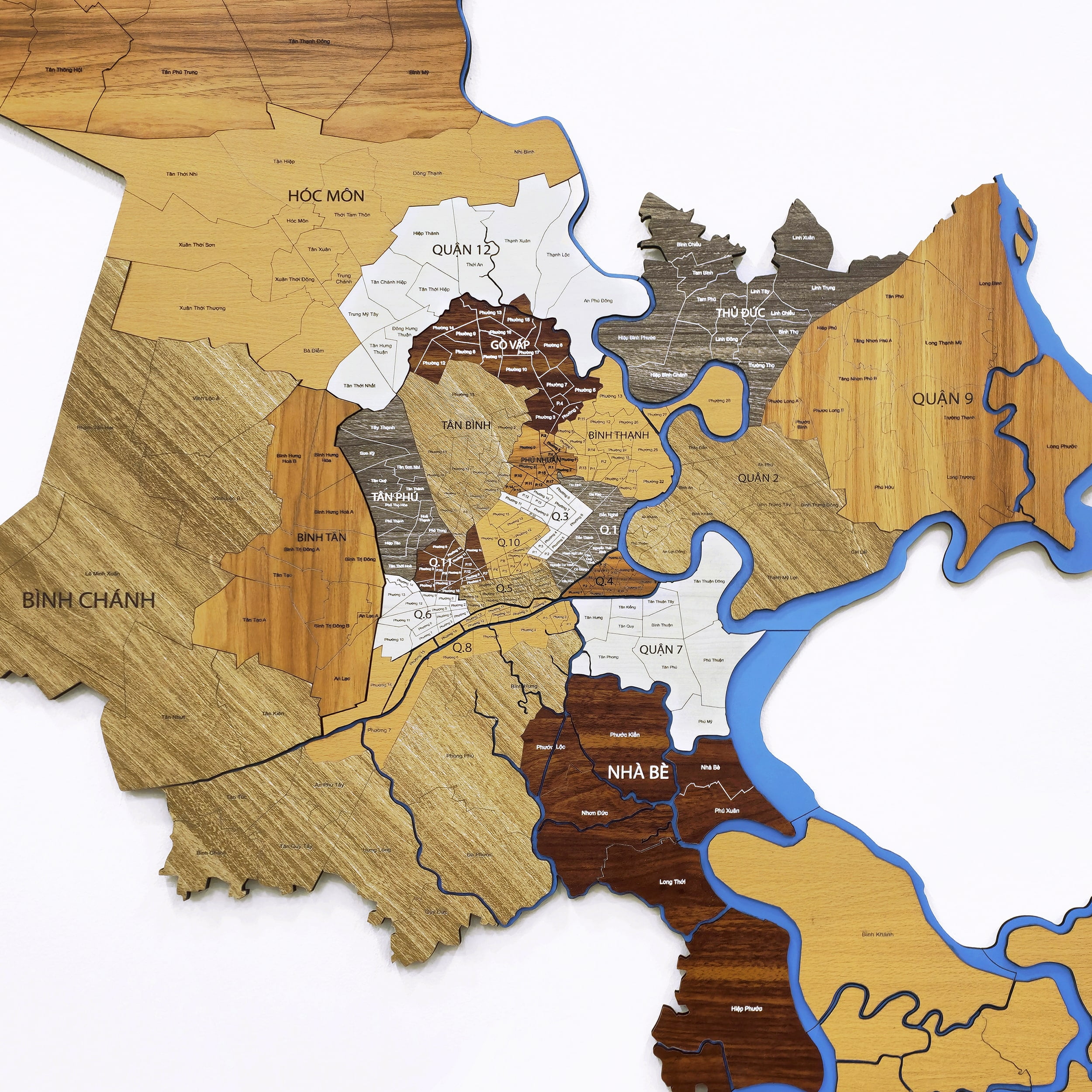Bản đồ gỗ thành phố Hồ Chí Minh 4 ban do go thanh pho ho chi minh 4