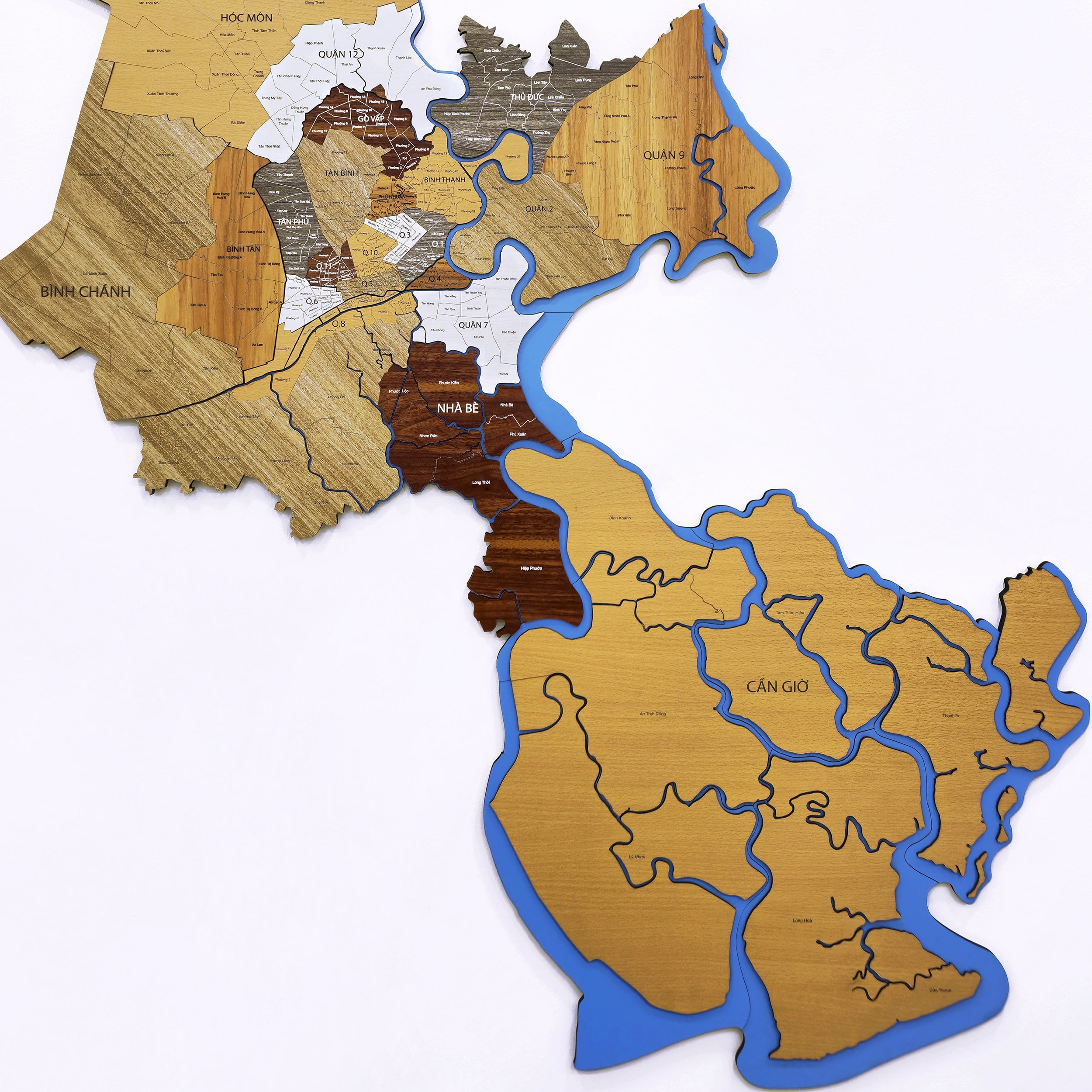 Bản đồ gỗ thành phố Hồ Chí Minh 6 ban do go thanh pho ho chi minh 6